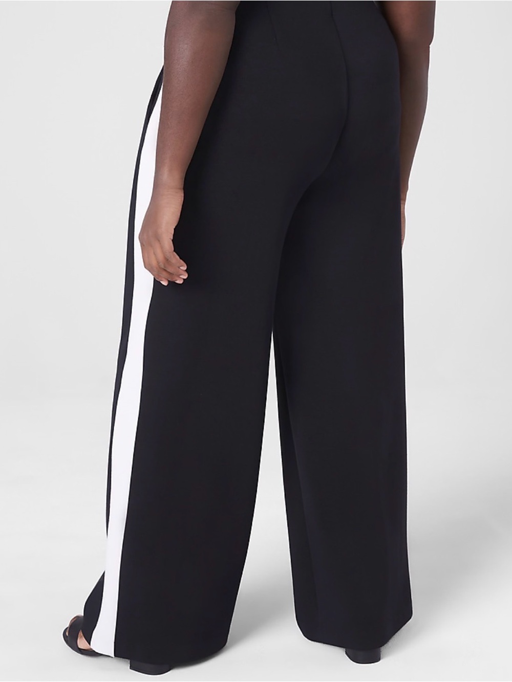 Lane Bryant Journey Black Wide-Leg Pants w/White Side Stripe NWT Size 16 - Picture 3 of 7